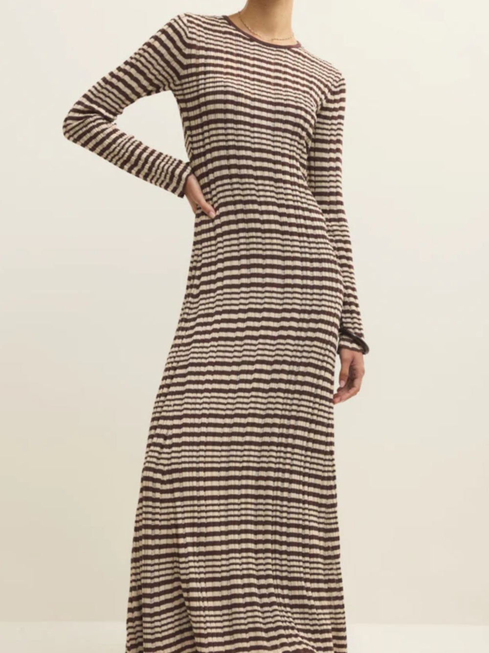 Z SUPPLY ROSETTA STRIPED RIB MIDI DRESS